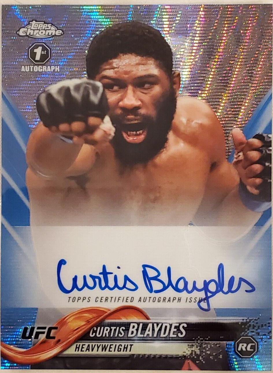 Curtis Blaydes 2018 Topps Chrome UFC Fighter Autographs #FA-CBL Blue Wave