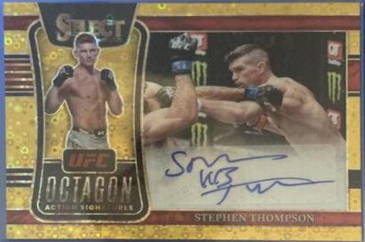 Stephen Thompson 2022 Panini Select UFC Octagon Action Signatures #25 Gold Disco