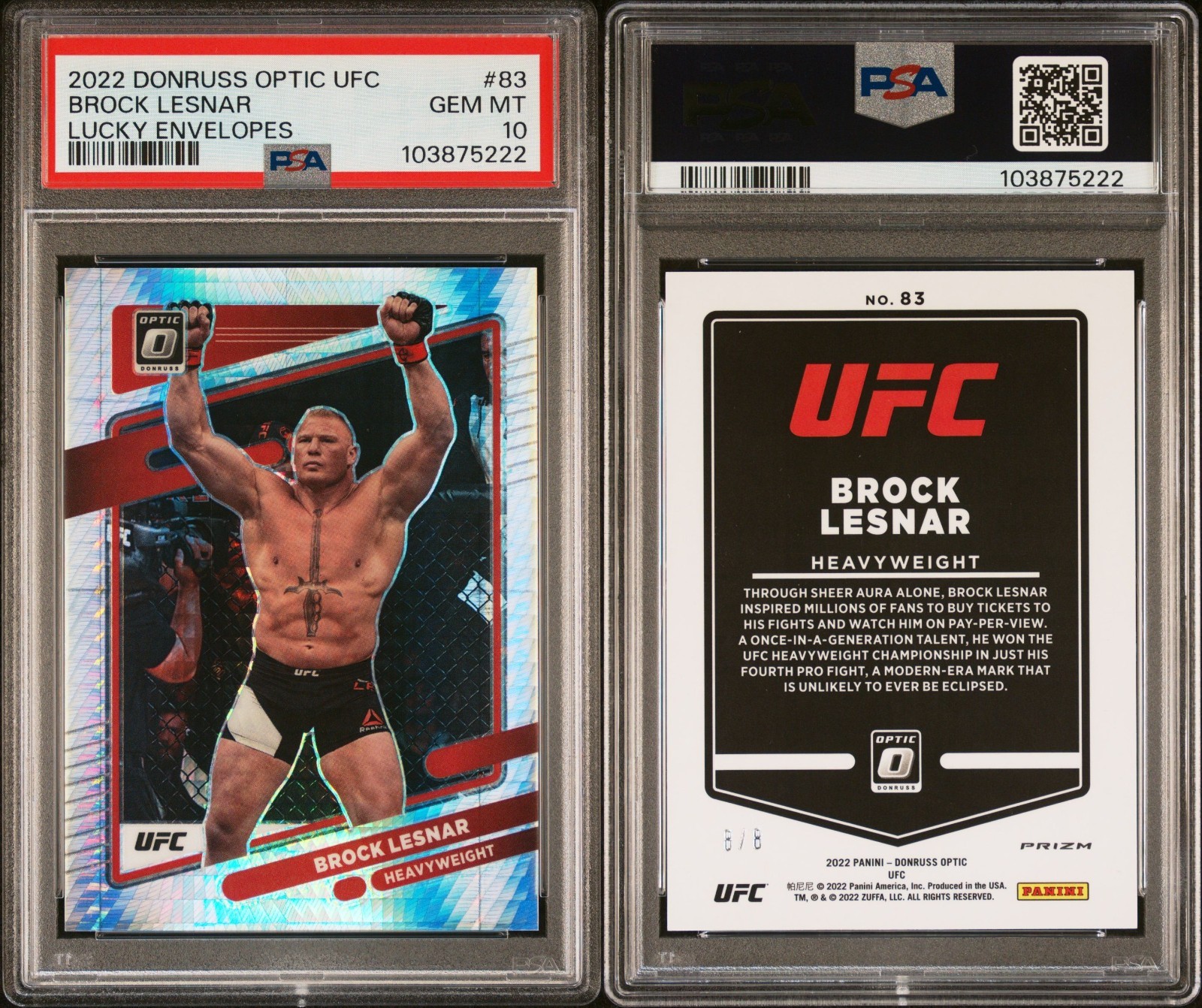 Brock Lesnar 2022 Panini Donruss Optic UFC Base #83 Lucky Envelopes