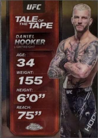 Dan Hooker 2025 Topps Chrome UFC Tale of the Tape #TTT-8 Red Refractor