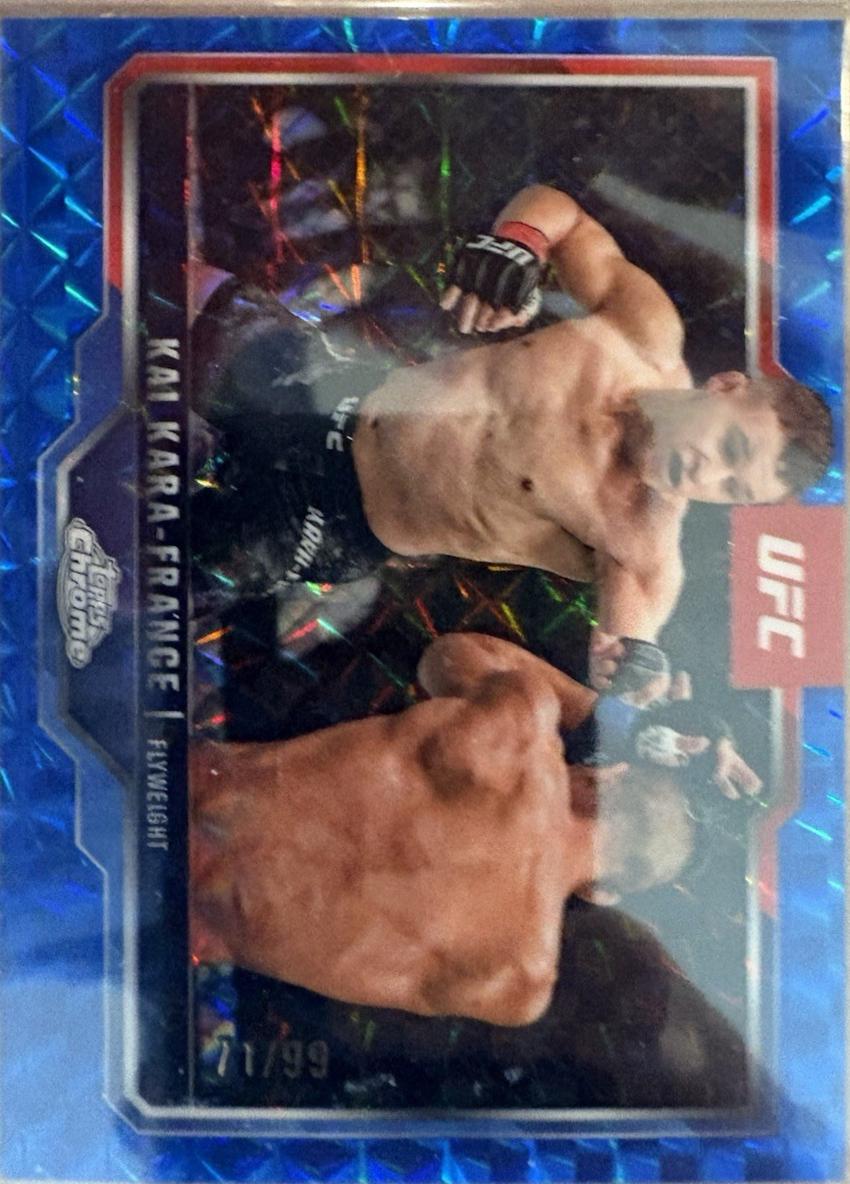Kai Kara-France 2025 Topps Chrome UFC Base #81 Blue Geometric Refractor
