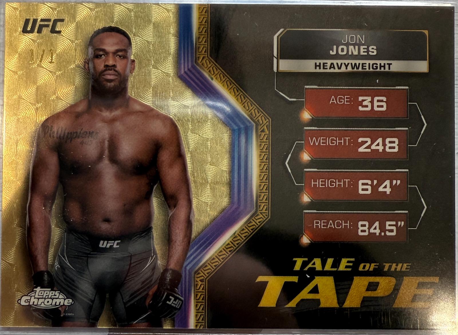 Jon Jones 2024 Topps Chrome UFC Tale of the Tape #TFT-23 Superfractor