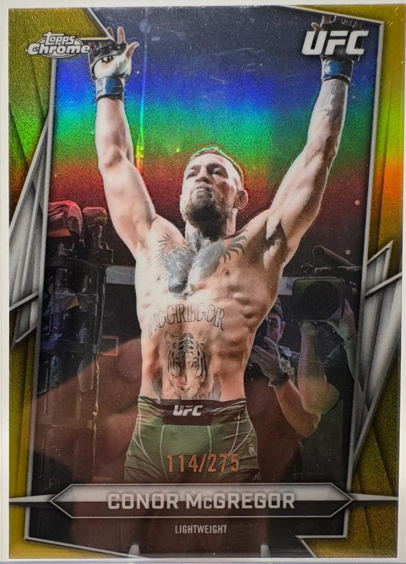 Conor McGregor 2026 Topps Chrome UFC Base #5 Yellow Refractor