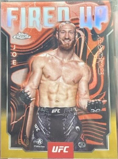 Joe Pyfer 2025 Topps Chrome UFC Fired Up #FUP-4 Black & Gold Refractor