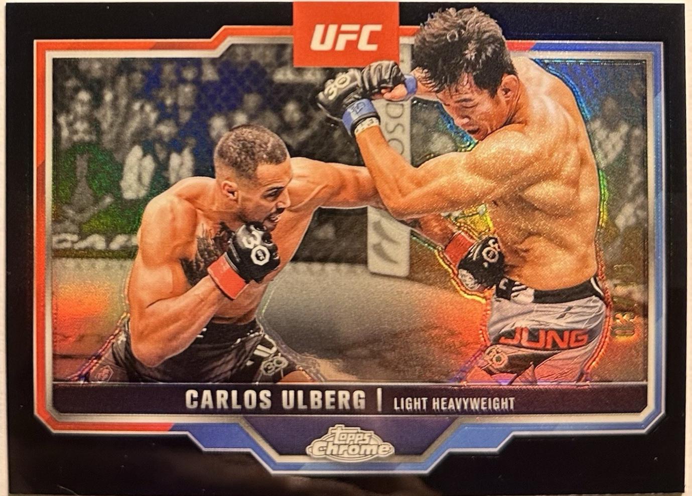 Carlos Ulberg 2025 Topps Chrome UFC Base #198 Black Refractor