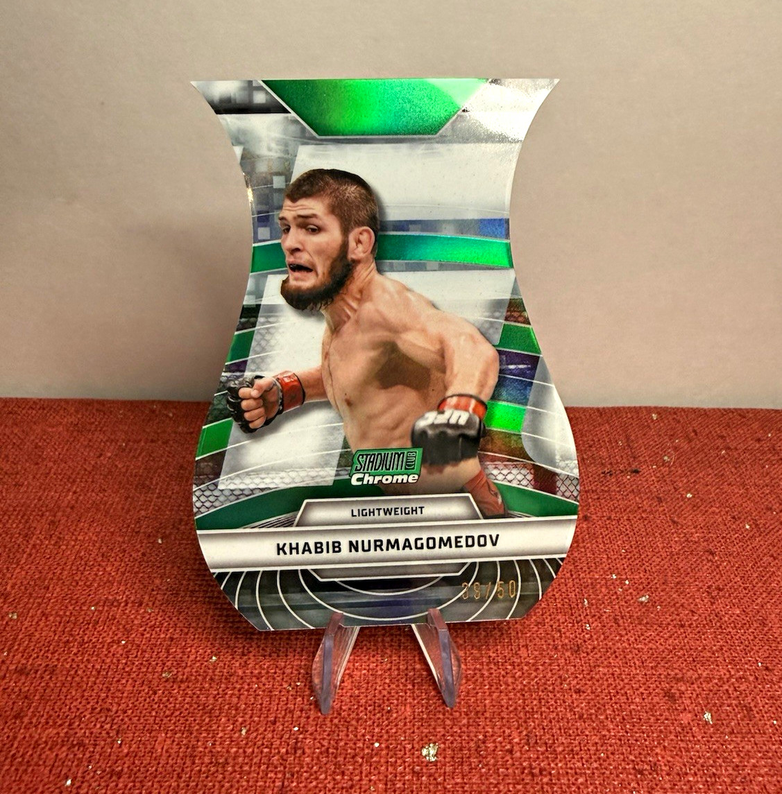 Khabib Nurmagomedov 2026 Topps Stadium Club UFC Triumvirates #TV-32 Black Refractor