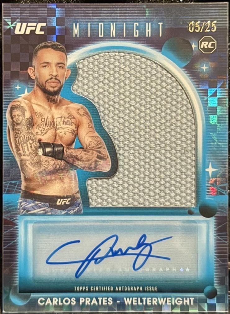 Carlos Prates 2025 Topps Midnight UFC Rookie Relic Autographs #RRR-CP Moonrise