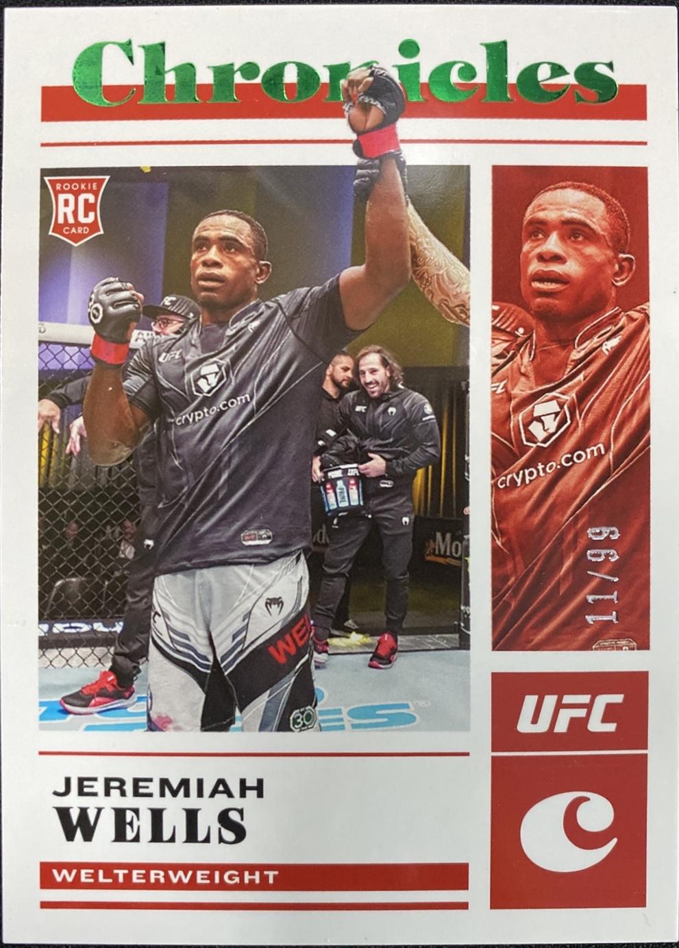 Jeremiah Wells 2023 Panini Chronicles UFC Base Chronicles #90 Green