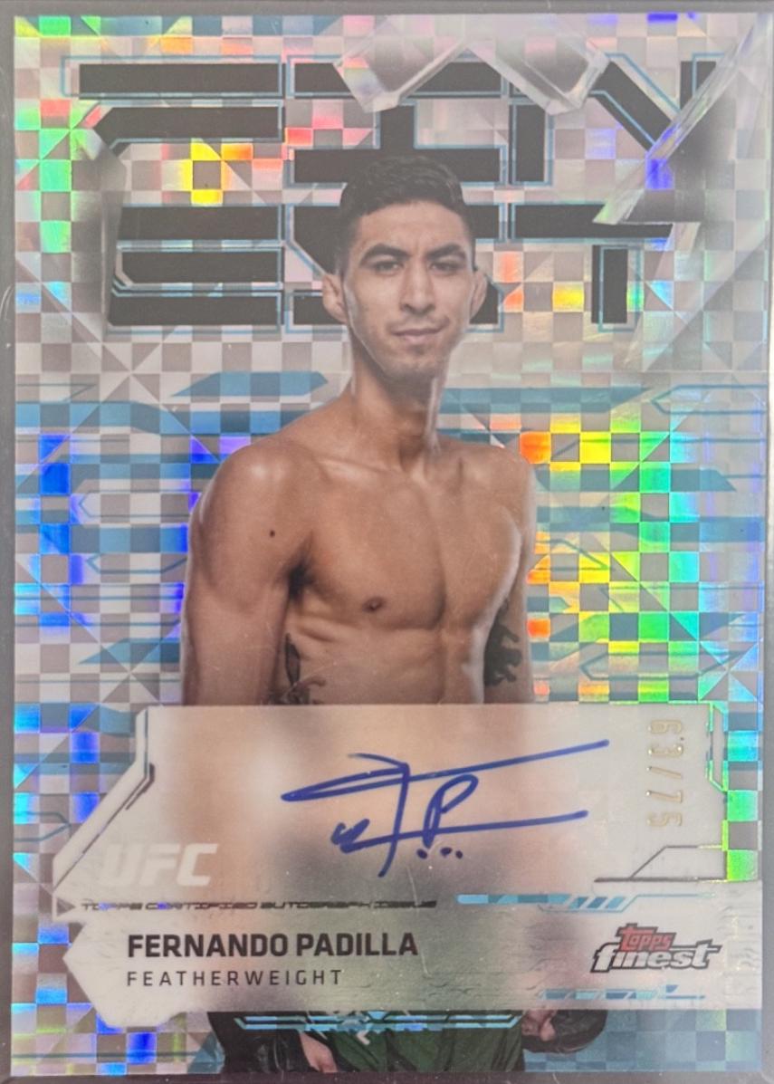 Fernando Padilla 2025 Topps Finest UFC Finest Autographs #FA-FP Blue Checkerboard Refractor