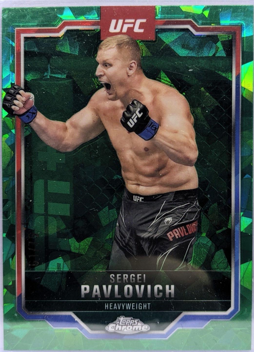 Sergei Pavlovich 2025 Topps Chrome Sapphire UFC Base Sapphire #148 Green Sapphire
