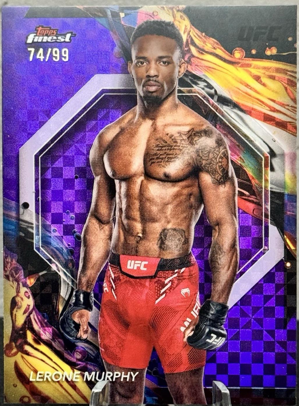 Lerone Murphy 2024 Topps Finest UFC Base Uncommon #121 Purple Checkerboard Refractor