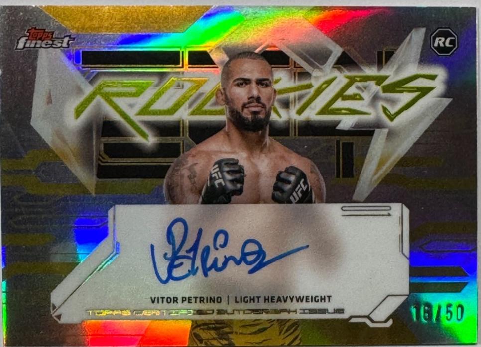 Vitor Petrino 2025 Topps Finest UFC Finest Rookie Autographs #FRA-VP Gold Refractor