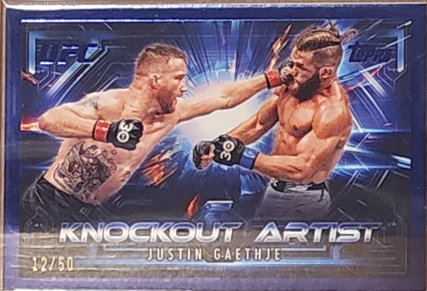 Justin Gaethje 2025 Topps Knockout UFC Knockout Artists #KA-20 Blue