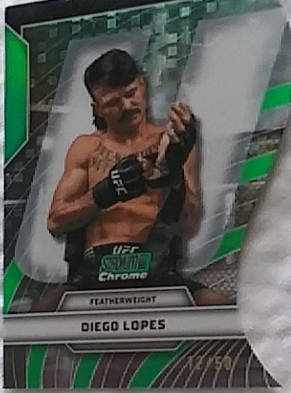 Diego Lopes 2026 Topps Stadium Club UFC Triumvirates #TV-46 Black Refractor