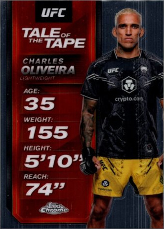 Charles Oliveira 2025 Topps Chrome UFC Tale of the Tape #TTT-4 Superfractor