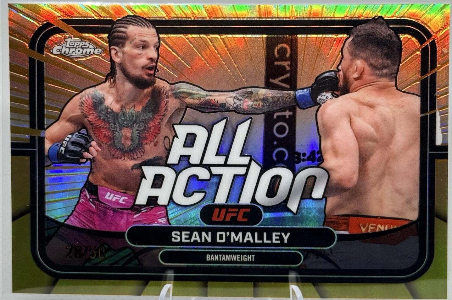 Sean O'Malley 2026 Topps Chrome UFC All-Action #AA-40 Gold Refractor