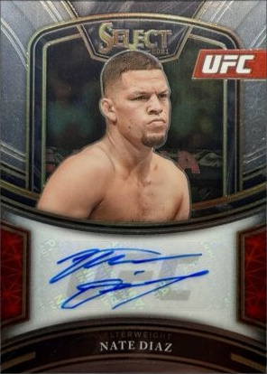 Nate Diaz 2021 Panini Select UFC Signatures #36 Black Prizms