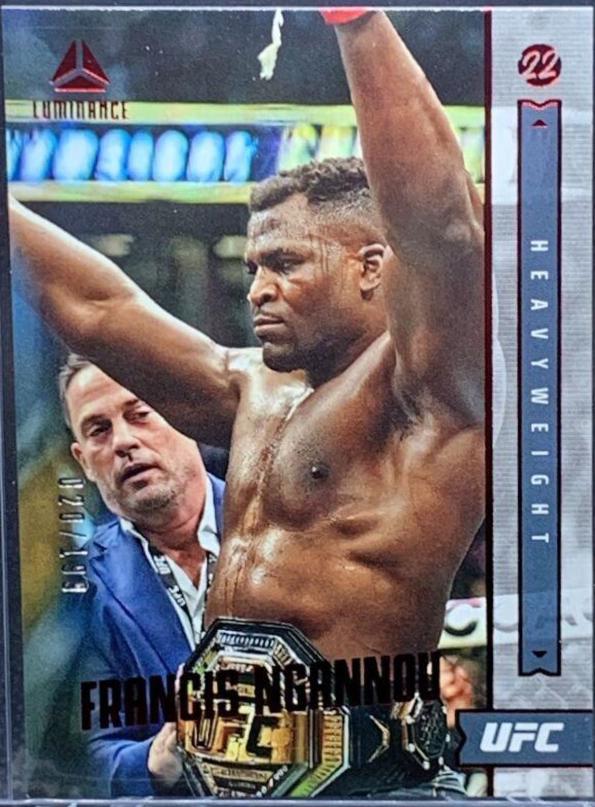 Francis Ngannou 2022 Panini Chronicles UFC Base Luminance #158 Platinum
