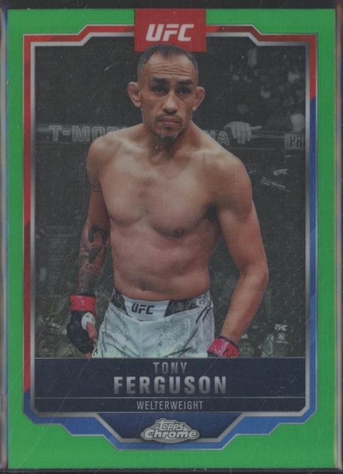 Tony Ferguson 2025 Topps Chrome UFC Base #171 Green Refractor