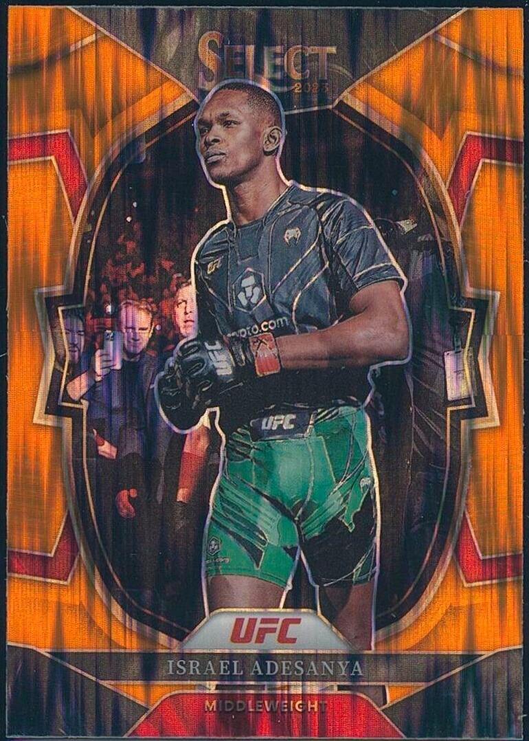 Israel Adesanya 2023 Panini Select UFC Concourse #6 Orange Flash