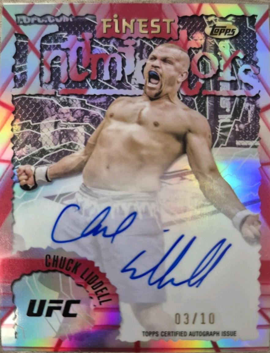 Chuck Liddell 2024 Topps Finest UFC Intimidators Autographs #IA-CLI Red Black Vapor Refractor