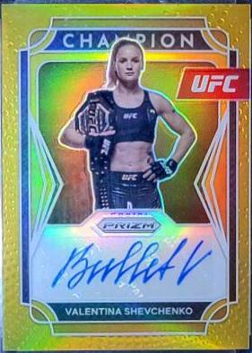 Valentina Shevchenko 2022 Panini Prizm UFC Champion Signatures #9 Gold