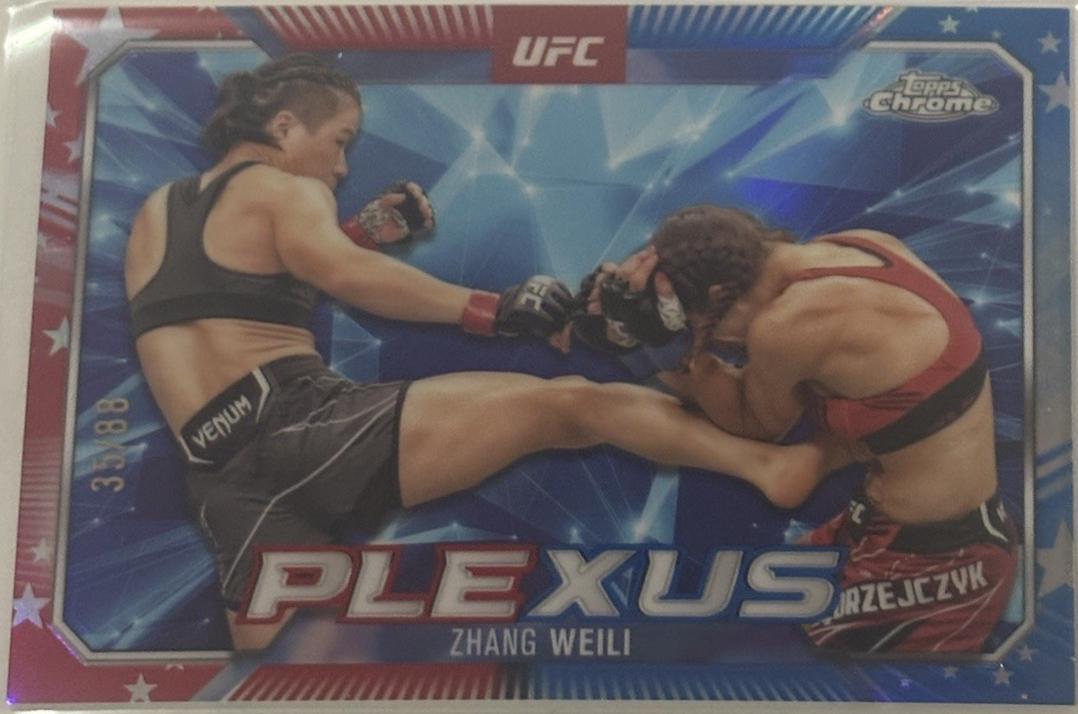 Zhang Weili 2025 Topps Chrome UFC Plexus #PLX-7 Red White Blue Refractor