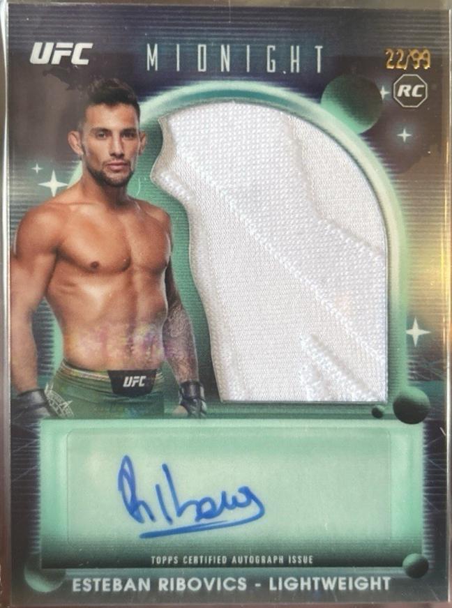 Esteban Ribovics 2025 Topps Midnight UFC Rookie Relic Autographs #RRA-ER Twilight