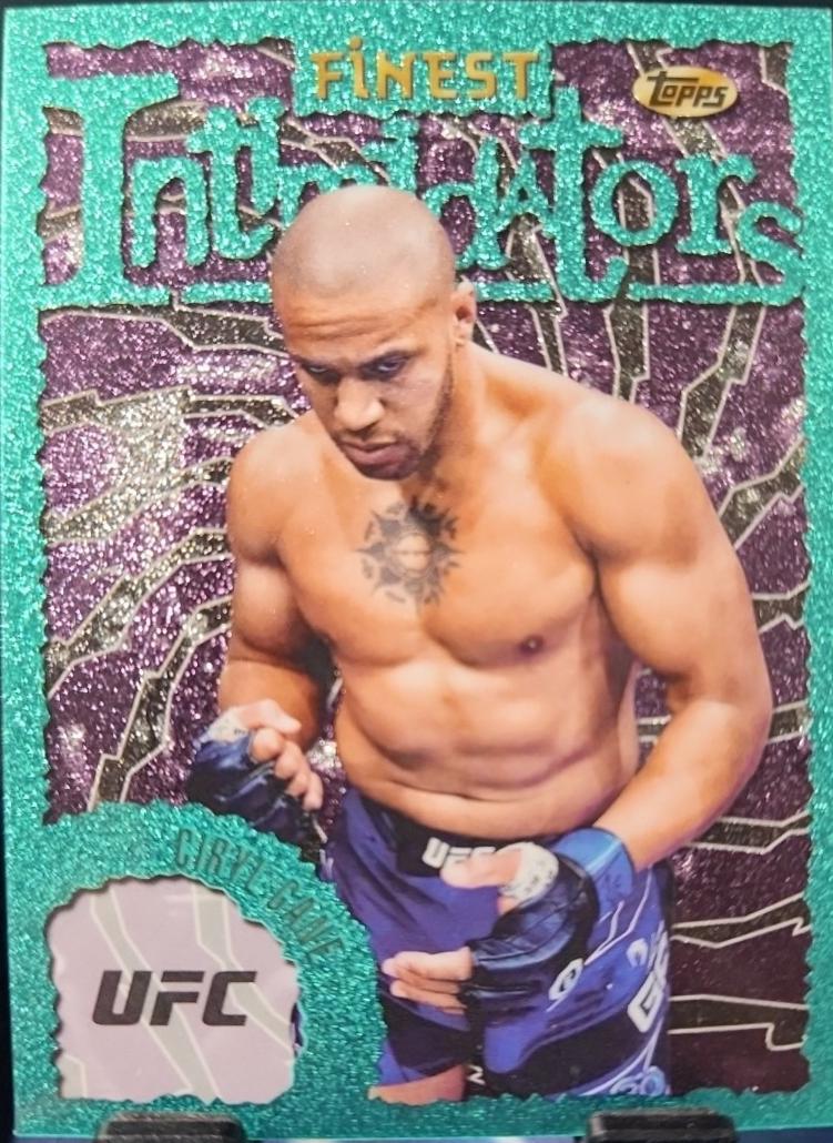 Ciryl Gane 2024 Topps Finest UFC Intimidators #INT-15 Aqua Glitter Refractor