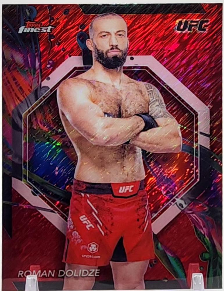 Roman Dolidze 2024 Topps Finest UFC Base Common #2 Red Shimmer Refractor