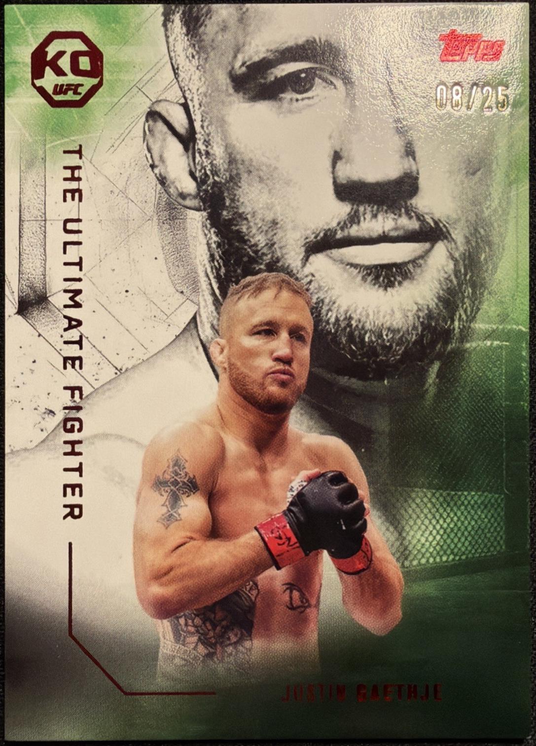 Justin Gaethje 2025 Topps Knockout UFC The Ultimate Fighter #UF-3 Red