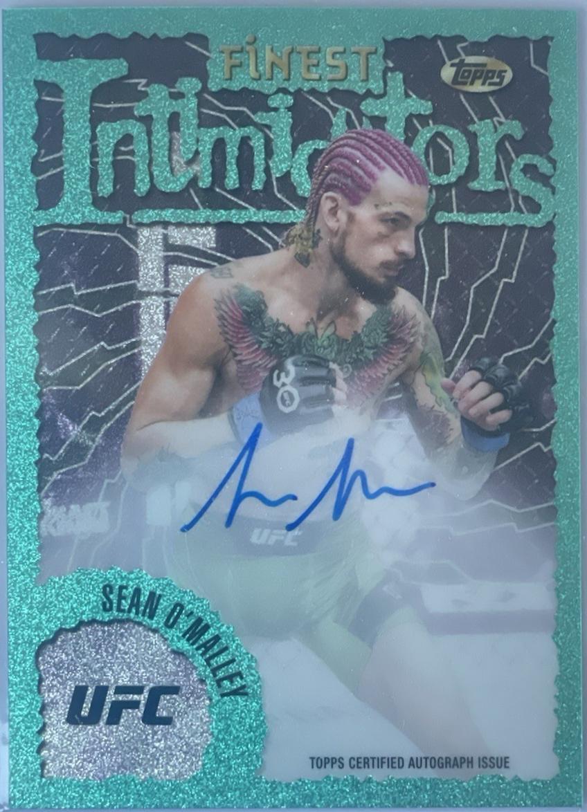 Sean O'Malley 2024 Topps Finest UFC Intimidators Autographs #IA-SOM Aqua Glitter Refractor