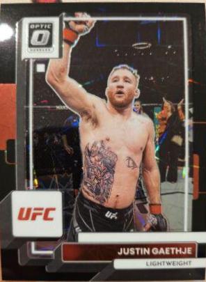 Justin Gaethje 2023 Panini Donruss Optic UFC Base #71 Black Velocity