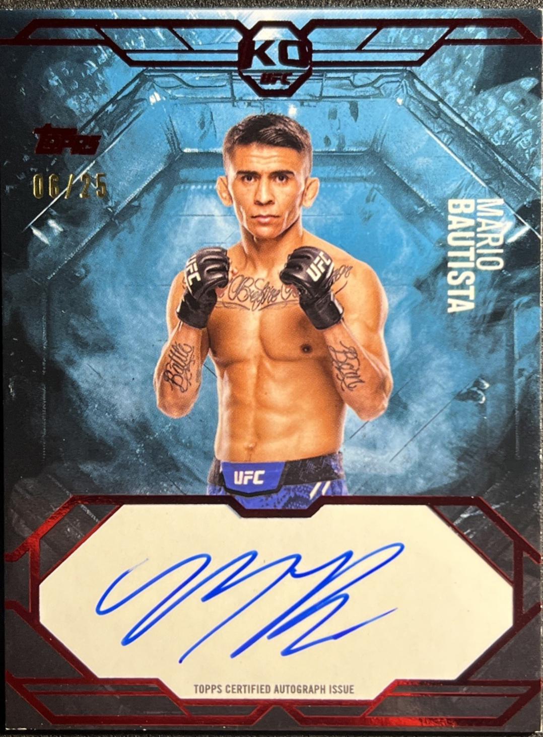 Mario Bautista 2025 Topps Knockout UFC Knockout Autographs #KA-MB Red