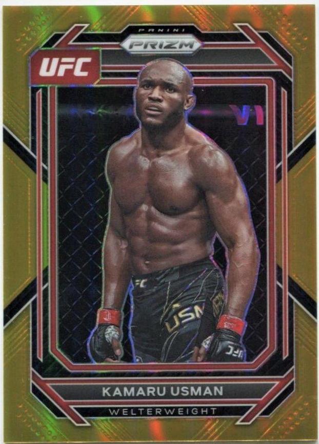 Kamaru Usman 2023 Panini Prizm UFC Base #120 Gold