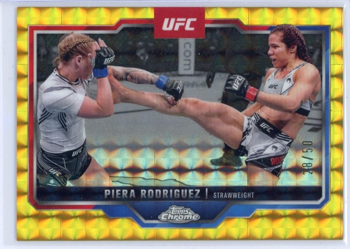 Piera Rodriguez 2025 Topps Chrome UFC Base #135 Gold Geometric Refractor