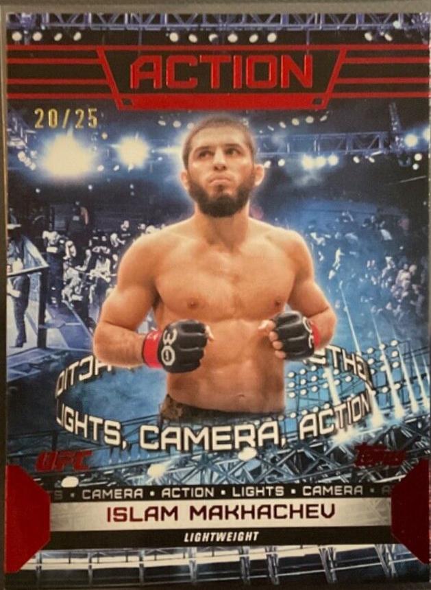 Islam Makhachev 2024 Topps Knockout UFC Lights (Lights, Camera, Action) #LTS-1 Red