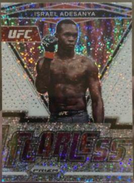 Israel Adesanya 2022 Panini Prizm UFC Fearless #1 White Sparkle