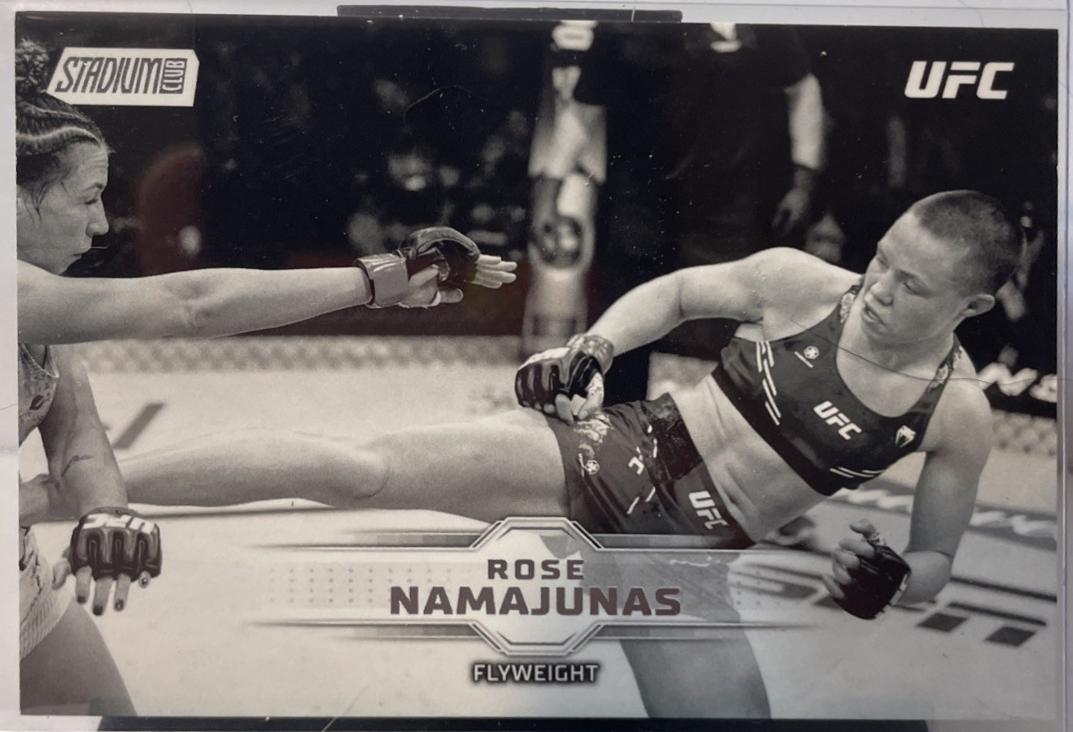 Rose Namajunas 2026 Topps Stadium Club UFC Base #107 Black and White
