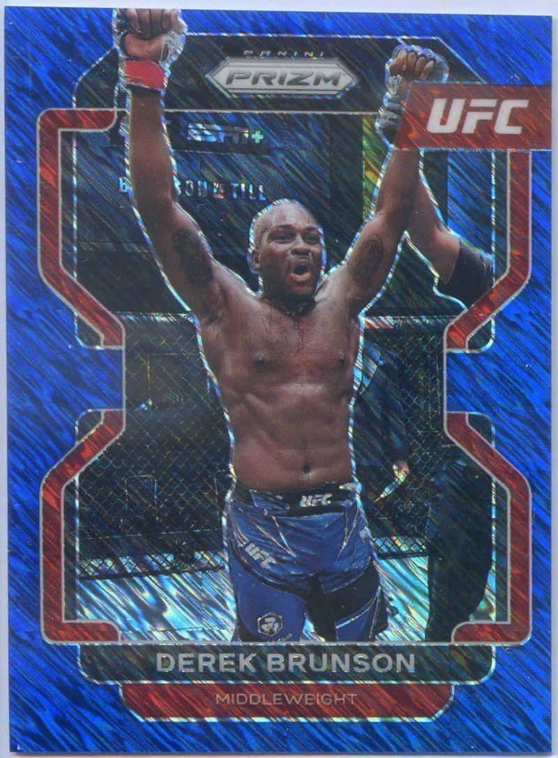 Derek Brunson 2022 Panini Prizm UFC Base #191 Blue Shimmer