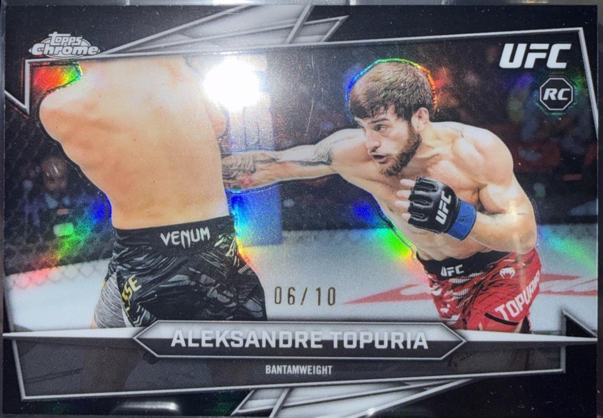 Aleksandre Topuria 2026 Topps Chrome UFC Base #187 Black Refractor