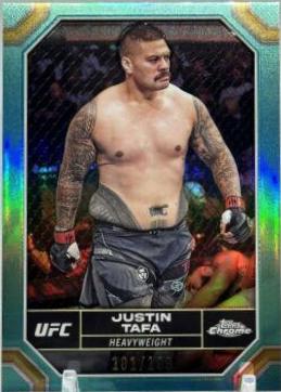 Justin Tafa 2024 Topps Chrome UFC Base #105 Aqua Refractor