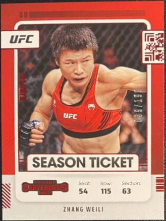 Zhang Weili 2022 Panini Chronicles UFC Base Contenders Season Ticket #101 Red