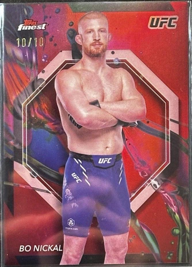 Bo Nickal 2024 Topps Finest UFC Base Common #95 Red Black Vapor Refractor