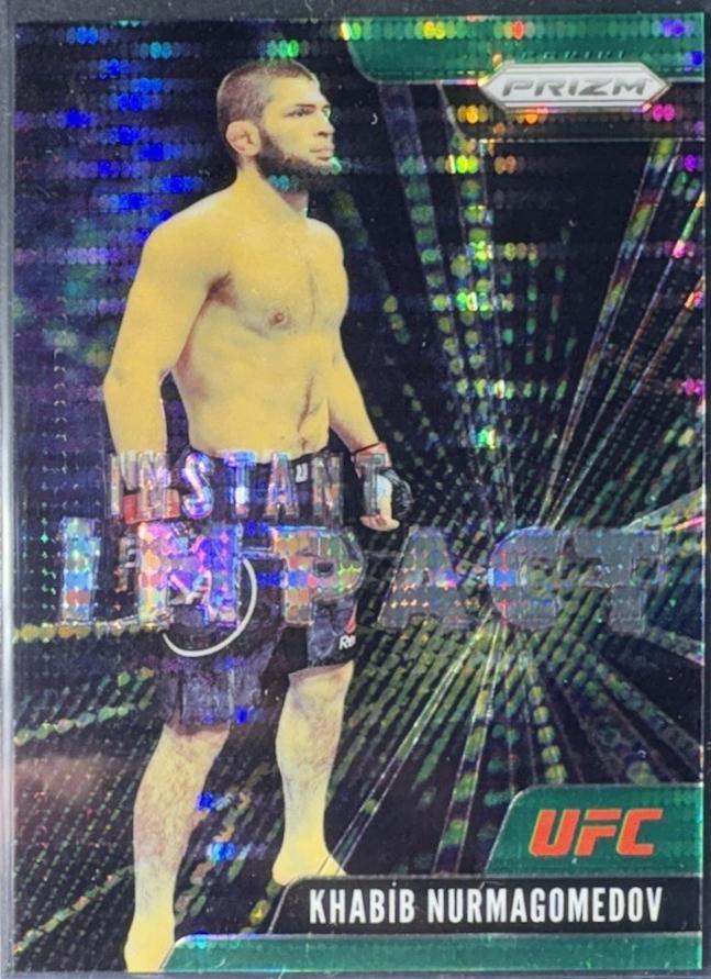 Khabib Nurmagomedov 2021 Panini Prizm UFC Instant Impact #2 Green Pulsar