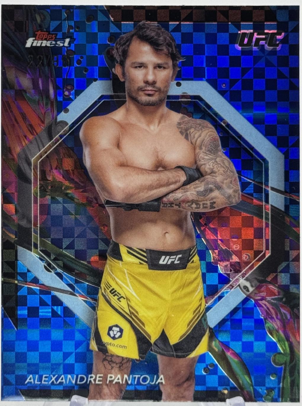 Alexandre Pantoja 2024 Topps Finest UFC Base Common #28 Blue Checkerboard Refractor