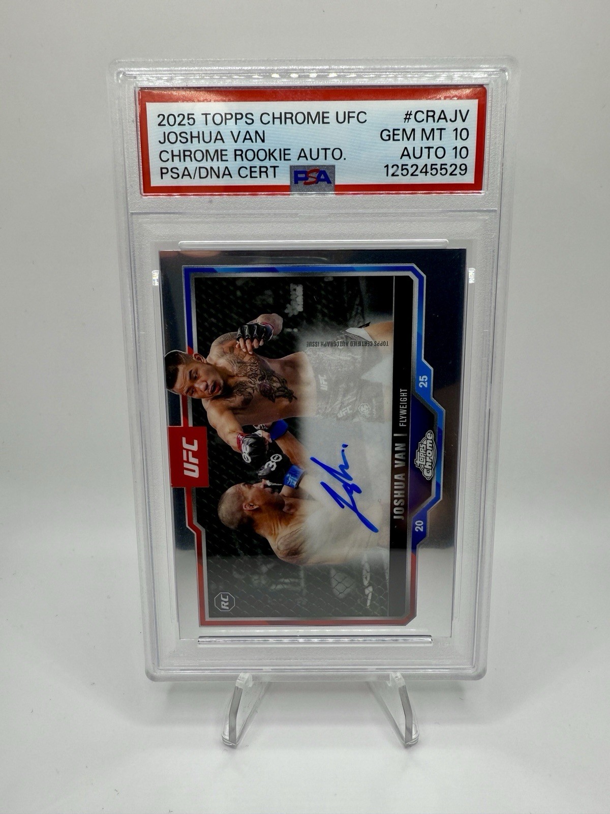 Joshua Van 2025 Topps Chrome UFC Chrome Rookie Autographs #CRA-JV Black Refractor