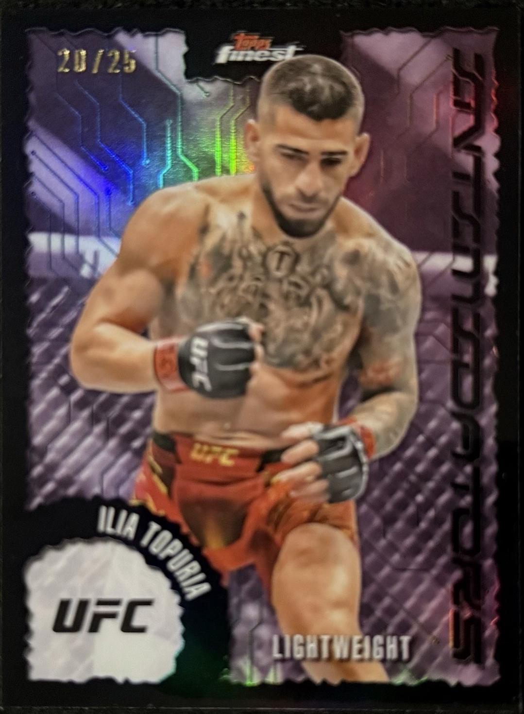 Ilia Topuria 2025 Topps Finest UFC Intimidators #IT-3 Black Refractor