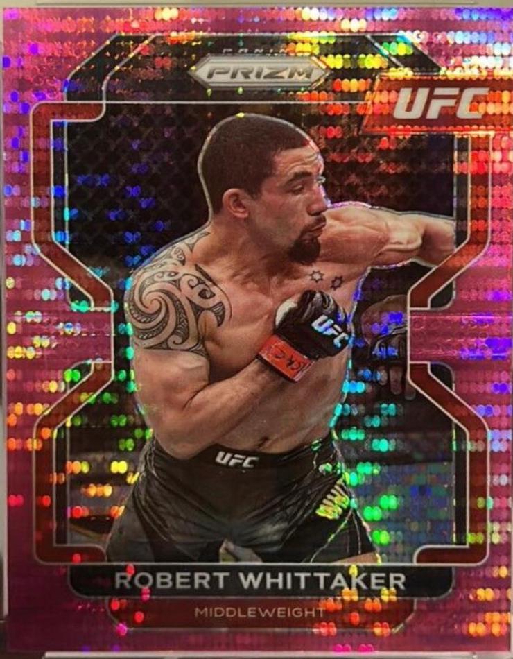 Robert Whittaker 2022 Panini Prizm UFC Base #132 Pink Pulsar