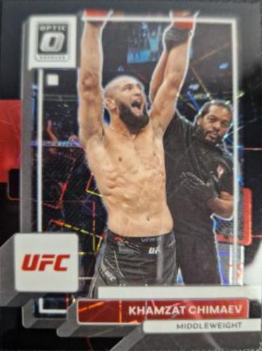 Khamzat Chimaev 2023 Panini Donruss Optic UFC Base #33 Black Velocity